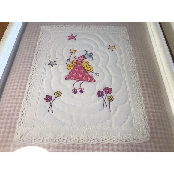 Laura Ashley Quilted Fairy Framed Pictures Set of Two Child's Room Decor - Picture 2 of 9